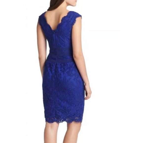 Tadashi Dress Cobalt Blue 6 Stretch Sheath Wedding Party  Cruise Event Barbie - Picture 2 of 13